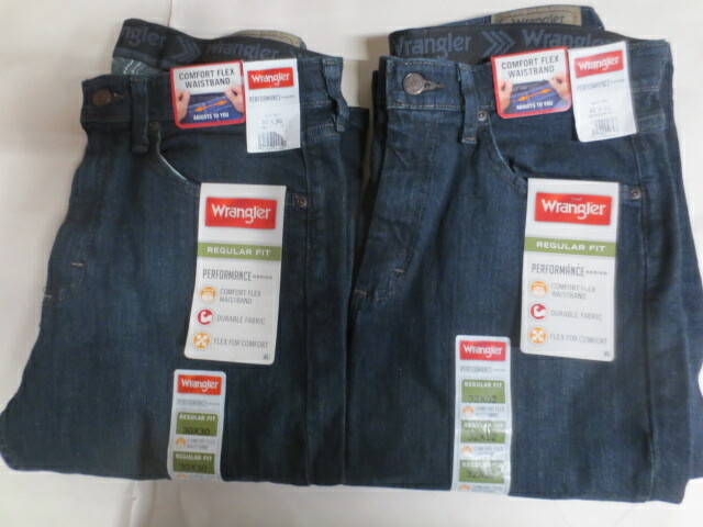New Wrangler Performance Men's Regular Fit Jeans 30x30 or 32x32