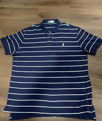 Polo Ralph Lauren 100% Cotton Polo Shirt MEN'S SIZE XL NAVY BLUE