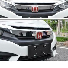 Fit For 2016-2021 Honda Civic Sedan 4dr Front Rear Steering 3pc Jdm Red H Badge-