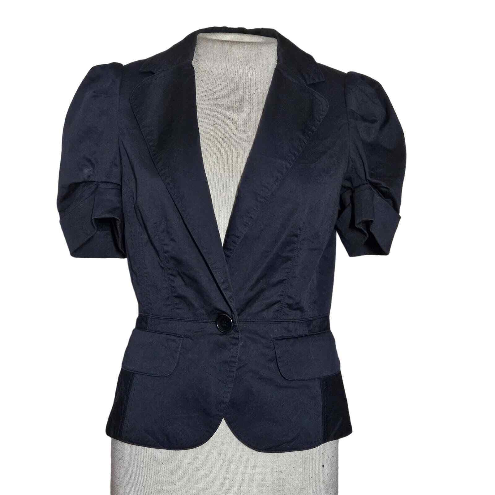 BCBGMAXAZRIA Black Short Sleeve Blazer Jacket Siz… - image 1