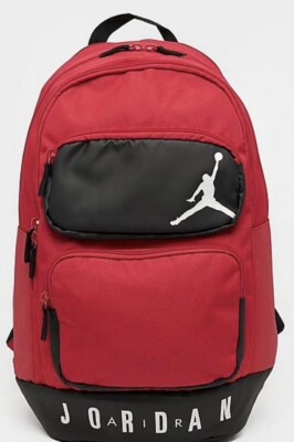 Nike Air Jordan Essential Backpack, Black/Red School Travel Bag, Nike Book Bag