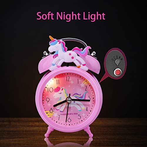 Reloj despertador unicornio decoración de dormitorio para niñas y niños