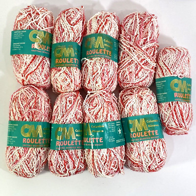 CM Columbia Minerva Roulette LARK Cotton Blend Yarn Variegated Pink 9 Skeins