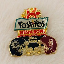 2011 Tostitos Fiesta Bowl Souvenir Enamel Lapel Pin Oklahoma vs Connecticut