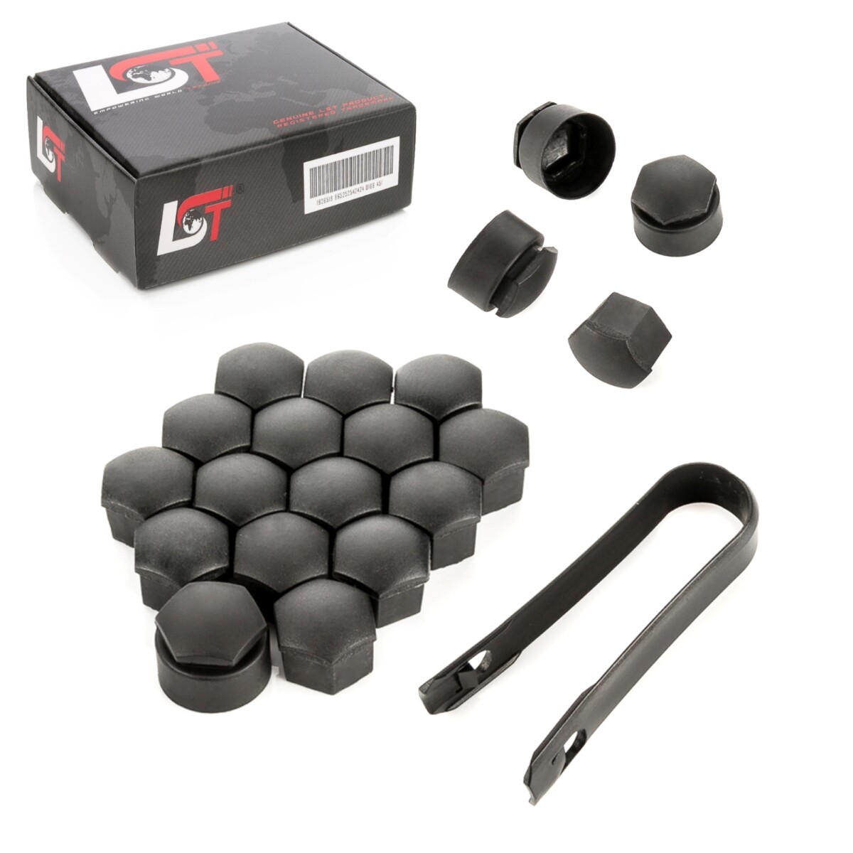 20X Wheel Nut Caps Anti-Theft Wheel Nuts Set 17 Mm Black For LANCIA