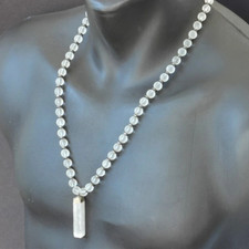 Natural Raw Selenite Pendant Necklace Adjustable Long Quartz Bead Men Women New