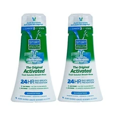 Smart Mouth Mouthwashes Fresh Mild Mint Bad Breath Treatment Oral Care 16Oz 2Pck