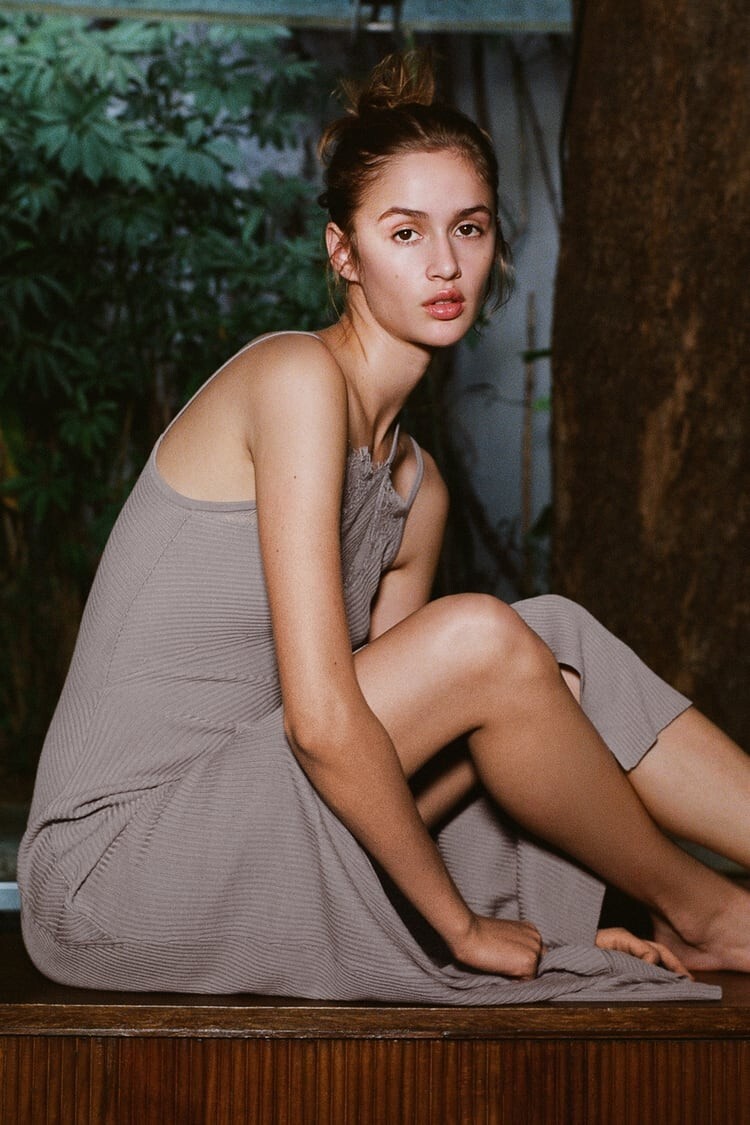 値下げ！【紙タグ付き正規品】Bicolor knit dress riu NWT ZARA COMBINATION KNIT SLIP DRESS DUSTY MAUVE - REF. 0506