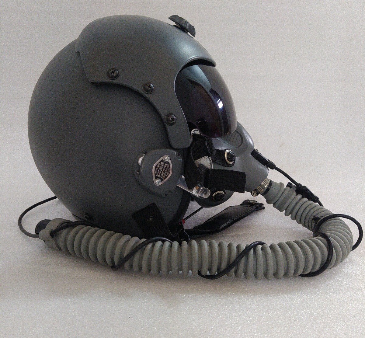 HGU-33 FIGHTER PILOT HELMET GREY WITH MBU-12 OXYGEN MASK (REPLICA)