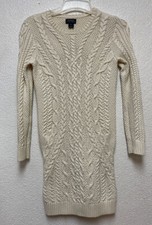 Ralph Lauren Polo Girls Cable Knit Wool Blend Dress 12-14 L EUC