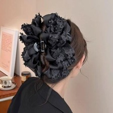Mesh Bow Hair Claw Acrylic Large Hair Clip Sweet Hair Clips for Women