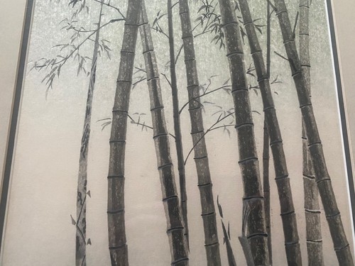 Vintage 1960 Japanese artist EIICHI KOTOZUKA woodblock PRINT “Bamboo” Asia Art - Picture 4 of 8