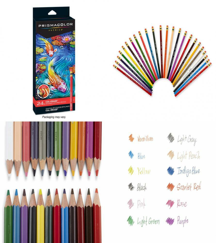Prismacolor ColErase Erasable Colored Pencil, 24Count, Assorted eBay