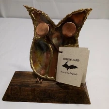 Copper Land Owl | Hand Crafted Copper Owl Figurine | 5" x 5" Gariepy Art
