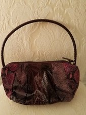 Nine West Faux Leather Snake Skin Purple Evening Bag/Purse
