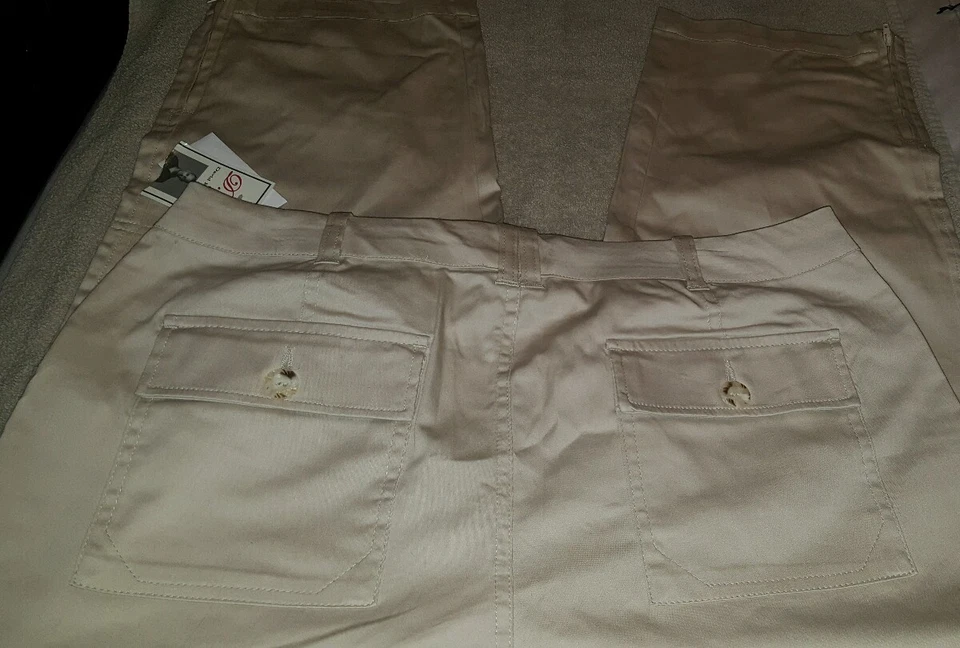Pantalones cortos capri para mujer Robert Rodriguez Stone Kahki talla 10 nuevos con etiquetas Foto 4 de 4