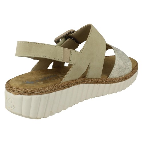 Sandalias de cuña informales extra anchas para dama Rieker '69260' - Imagen 6 de 21