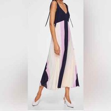 MANGO multi colored pleated maxi dress size 4