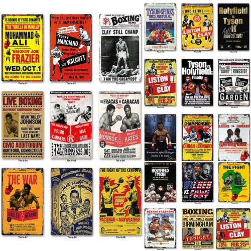 Vintage Boxing Tin Metal Signs Wall Plaques Garage Man Cave Customize Decor