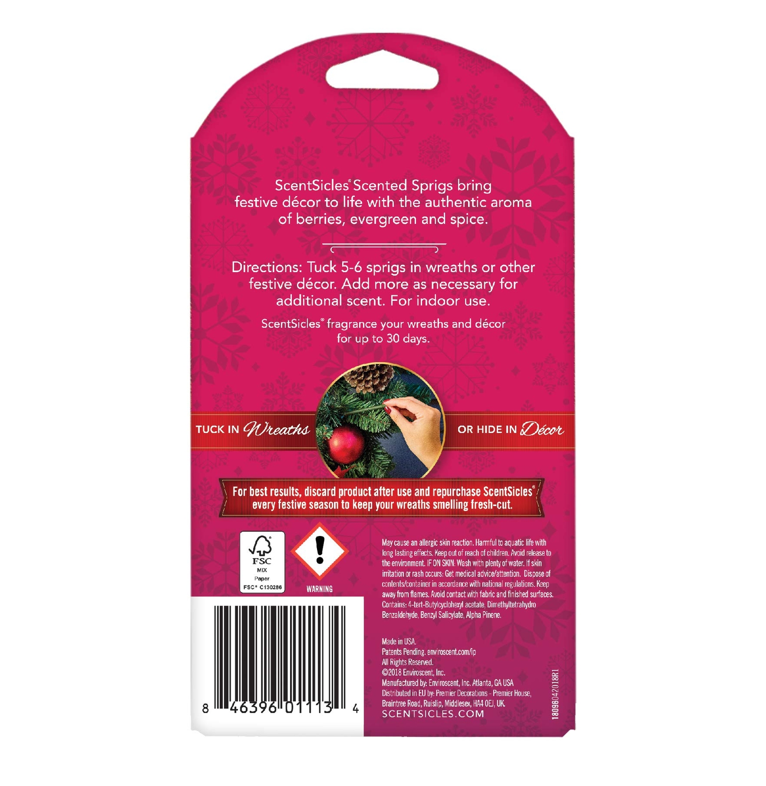 Scentsicles Snow Berry 3 Inch Wreath Sprigs Sticks 12 Sprigs Each