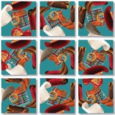 B Dazzle Cowboys Cowgirls Scramble Squares 9 Piece Puzzle