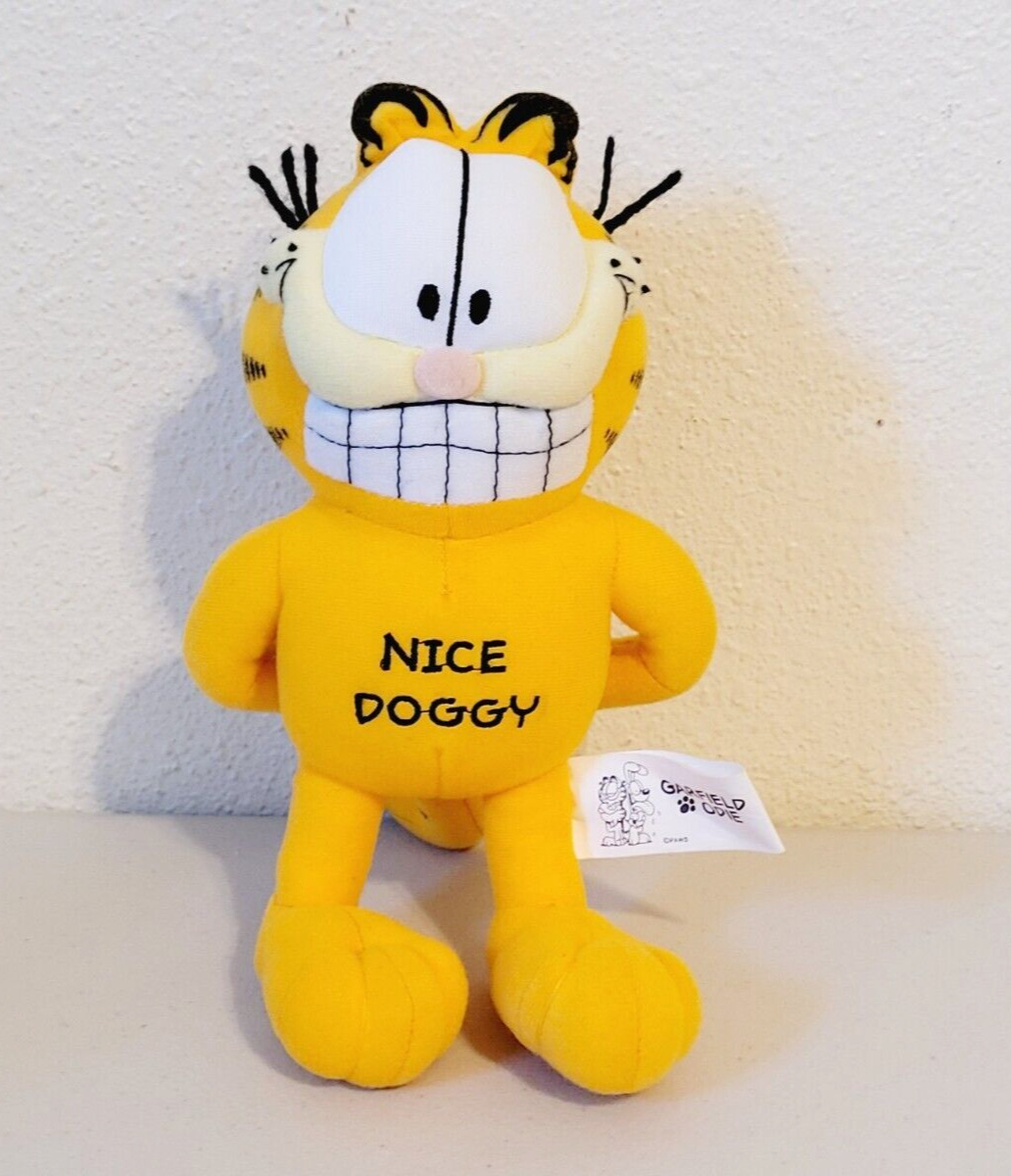 Kellytoy Paws Garfield Cat NICE DOGGY Stuffed Animal Plush 9"