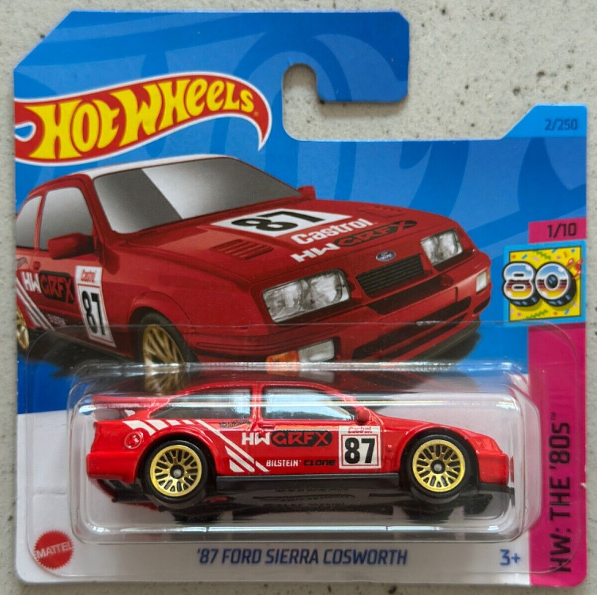 2023 Hot Wheels 87 FORD SIERRA COSWORTH HW The 80s with Protector escort