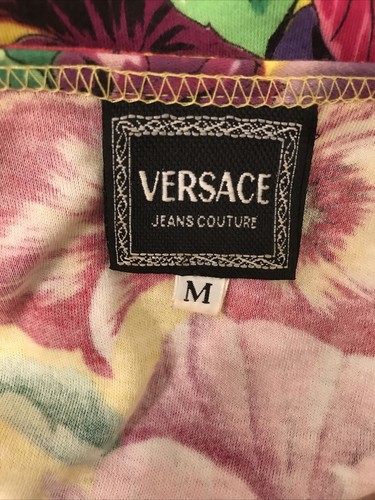 Top túnica vintage para mujer Versace Jeans Couture amarillo floral mediana - Imagen 6 de 10
