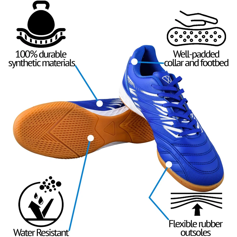 Vizari Men's Valencia ID Indoor Soccer / Futsal Shoes (Blue / White) - Image 3 of 4