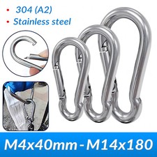 T304 Stainless Steel Carabiner Clip Snap Hook Spring Karabiner Carrabin Carbine