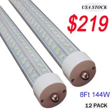 12 Pack 8FT LED Tube Light FA8 Single Pin Bulb T8 8 Feet Led Shop Light Fixture
