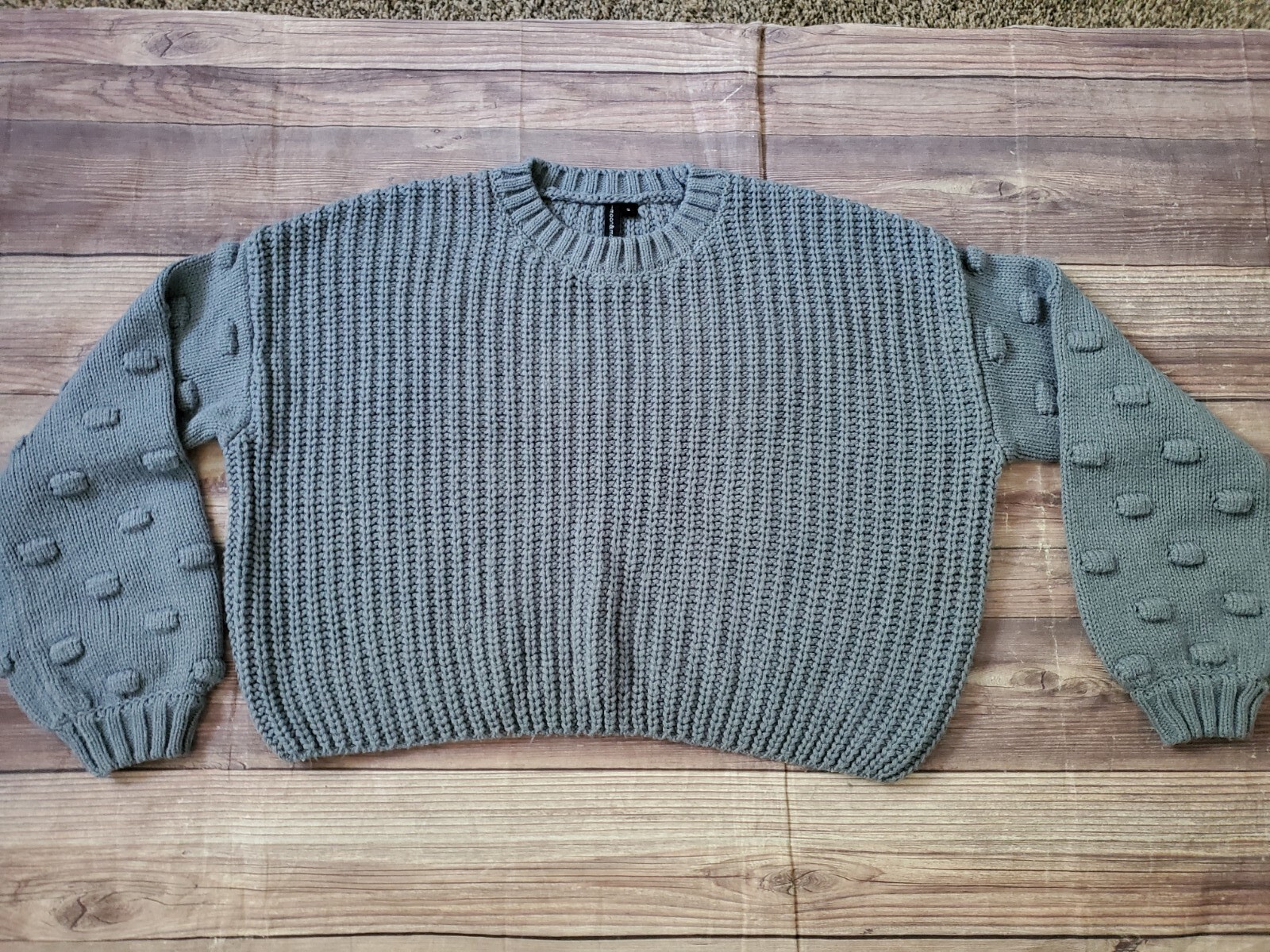 Blue Knit Sweater Cropped boxy fit 