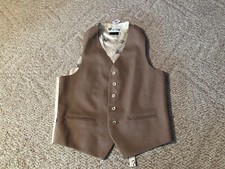 Levis Panatela Vest Tan Brown Sportswear Button Front Suit Size Medium M Vomtage