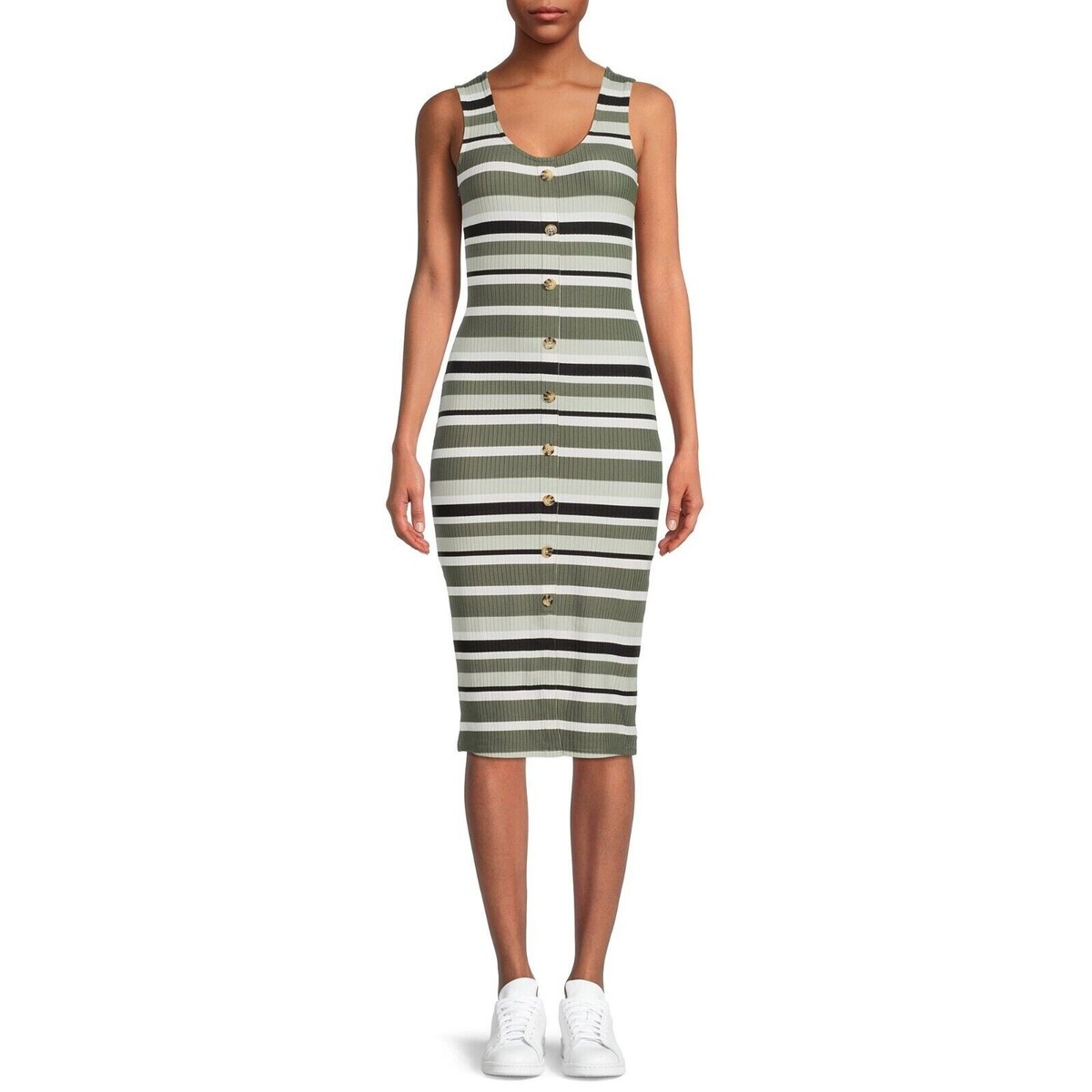 striped bodycon midi dress Striped Knit Bodycon Midi Dress main image 0