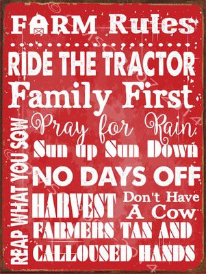 Farm Rules Metal Sign, Humor, Rustic Decor, Country Decor | eBay