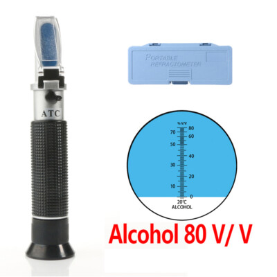 New Handheld  ATC Alcohol Refractometer Liquor Volume Percent Tester 0-80% N4T4