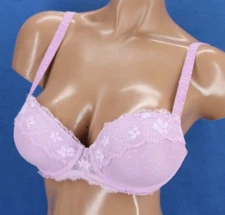 Victoria Secret Dream Angels Underwire Lined Purple Demi Bra Size 34C #H2664