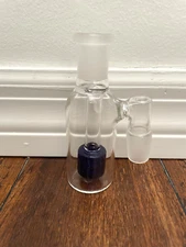 14mm Glass Water Pipe Ash Catcher Bowl Matrix Perc Blue 90degree