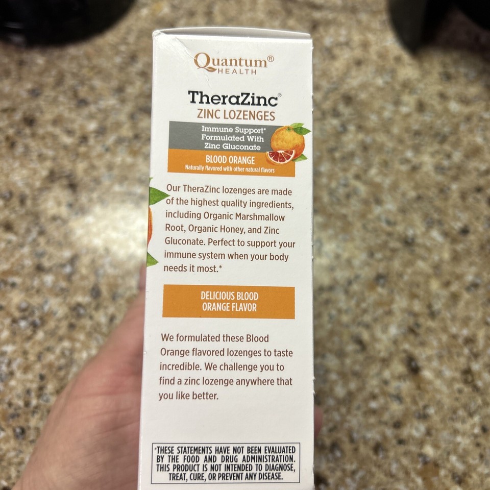 Quantum Health TheraZinc Zinc Lozenge Immune Support Blood Orange 25
