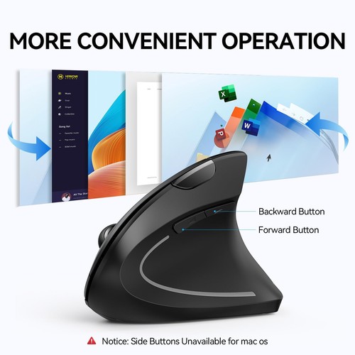Ergonomic Mouse Wireless Bluetooth Vertical Mouse 4800 DPI Optical Tracking 6... - Picture 6 of 7