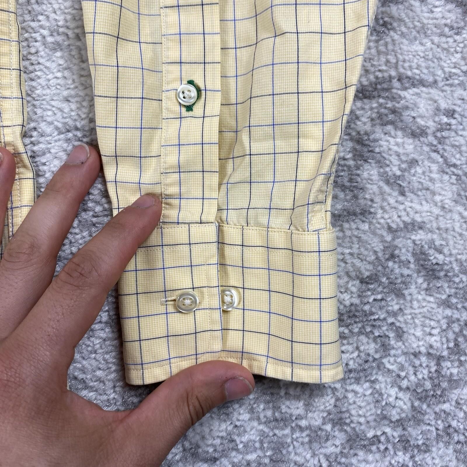 Tommy Hilfiger Shirt Men's Button Down Long Sleeve Yellow Striped Size Medium thumbnail 7