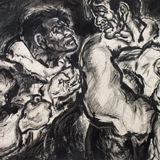 Hans Uhl Dramatische Szenen Illustration Konvolut unsign Tusche Zeichnung 20 Jh