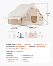 Inflatable Tents for Camp Easy Setup Blow up Tent with Hand Pump 300D Oxford Ten