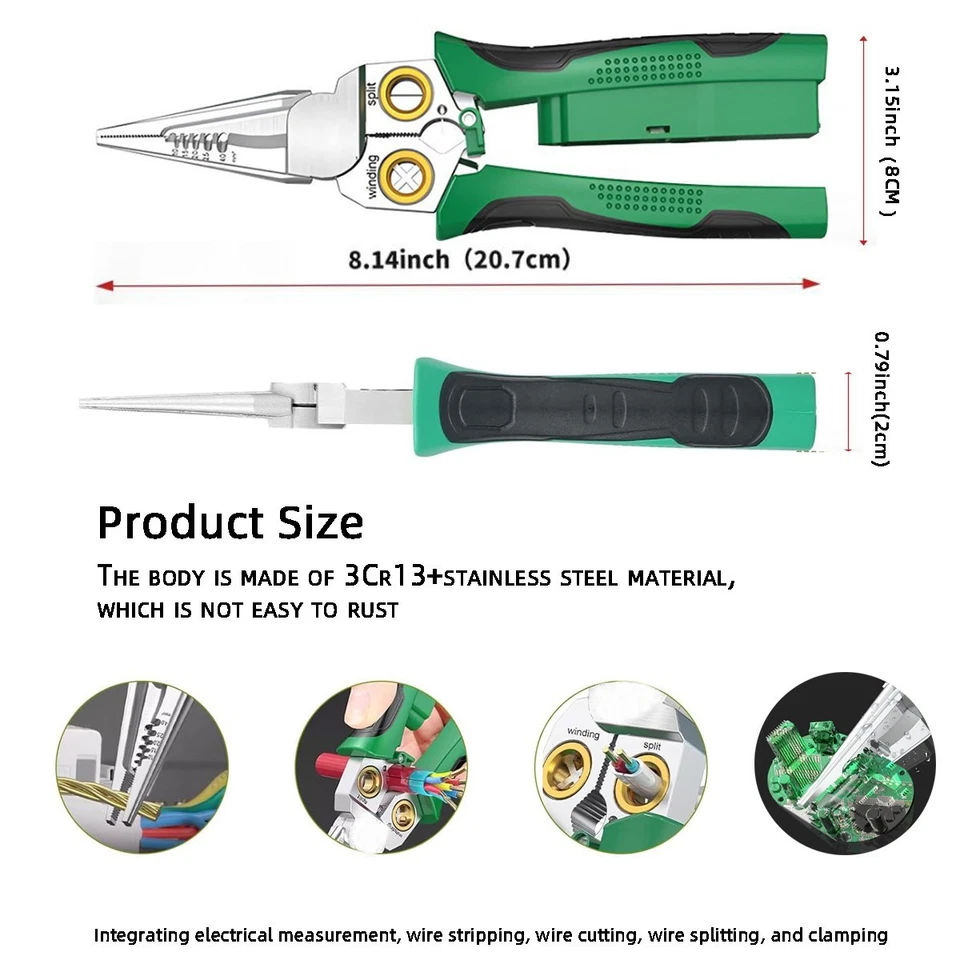 8 In 1 Wire Strippers with Voltage Tester, Cable Strippers/Cutters with Plier, - Image 3 of 4