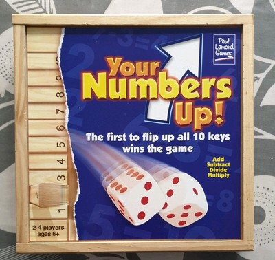 SHUT THE BOX ''YOUR NUMBERS UP'' SPIEL 4 SPIELER HOLZBOX FAMILIENBRETTSPIEL