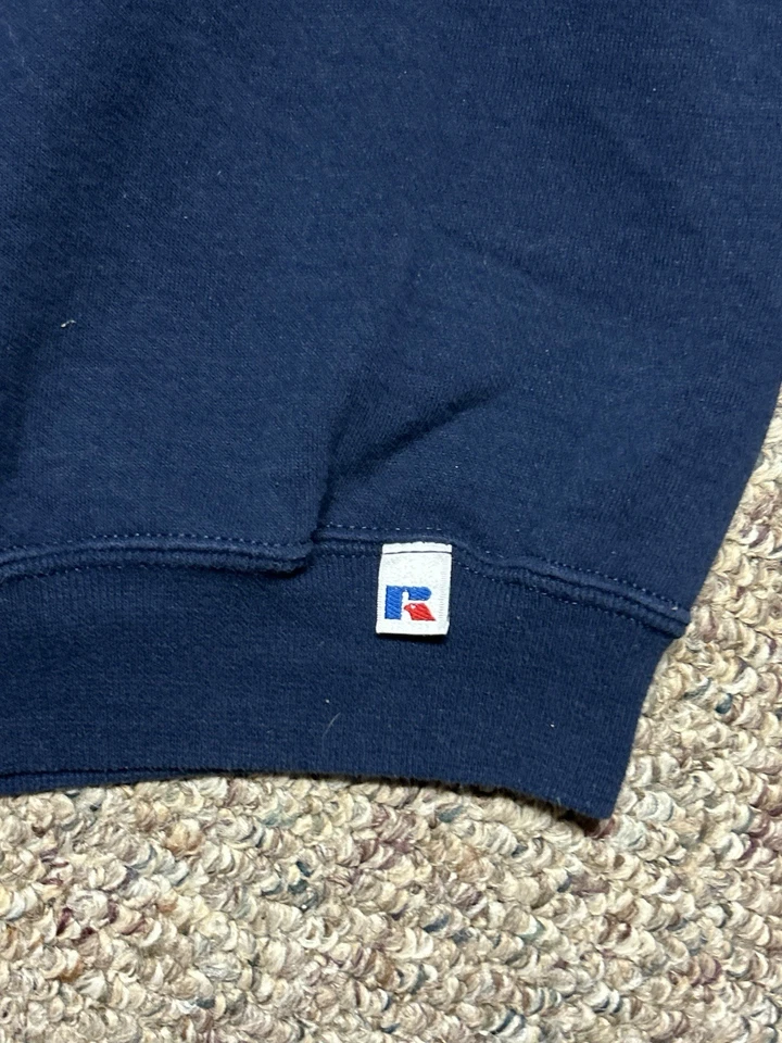 Sudadera en blanco deportiva Russell de colección para hombre XL azul marino años 90 pulóver hecha en EE. UU. Foto 2 de 4