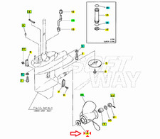 Distanziale boccola albero dietro elica Motore fuoribordo Yamaha 20-25-30 CV cod
