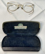 Antique VTG 12 K GF Gold Filled Eyeglasses in Clam Case Santa Ana, CA Wilcox OD