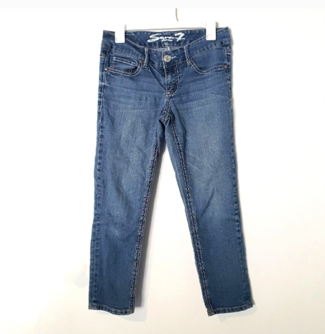 Seven 7 Women's Ankle Capri Blue Jeans Size 6 Cotton blend