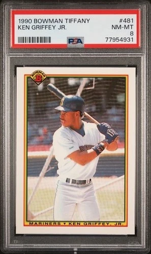 1990 Bowman Tiffany #481 Ken Griffey Jr - PSA 8